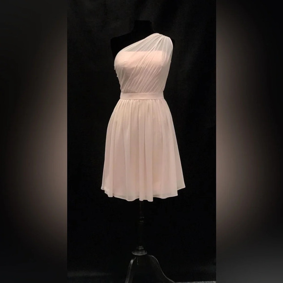 Bill Levkoff Pink One Shoulder Dress Size 10 - Picture 2 of 6